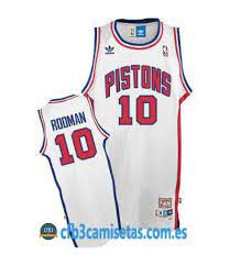 Camiseta nba de Rodman Pistons Blanco